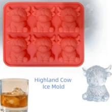 2pcs Highland Cow 6-Cavity Tray, Highland Cow Chocolate Silicone Mold, Easter Cake Mold, Parent-Child DIY Highland Cow Pudding Silicone Mold - View 13