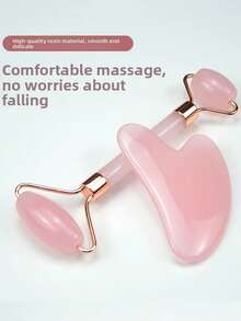 2PCS Facial Massage Tool Set, ABS Resin Face Roller And Scraping Board Kit, Lightweight Durable Material For Daily Skincare Routine, Smooth Surface For Gentle Skin Massage, Helps Relax Muscles And Improve Skin Appearance, Suitable For Face, Neck, Body And Back Use, Easy To Clean And Portable Design, Perfect For Home Spa, Self Care, Beauty Routine And Travel Use, Available In Pink And White Colors, Ideal Gift For Women, Friends, Birthdays And Holidays - 粉色 - 查看 5