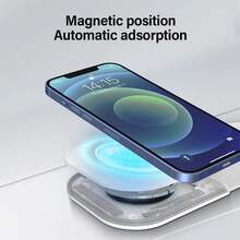 Dudukan Pengisian Daya Nirkabel Magnetik 3-in-1 Baru 2026, Kompatibel dengan iPhone 17 16 15 14 13 Pro Max, Smartphone S23 S24 S25, Pengisian Cepat, Pengisi Daya Nirkabel Portabel Lipat 3-in-1 untuk Apple Watch - Putih - View 11