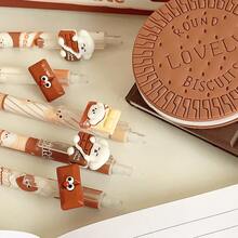 3pcs/6pcs Cartoon Cute Erasable Ballpoint Pen With Eraser, Blue Ink, Comes With 1 Random Color Eraser As Gift - A - View 5