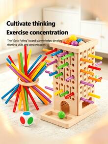 Juego de varilla extraíble 3 en 1 con 3 formas de jugar, desarrolla el reconocimiento de colores y la destreza manual, juego de mesa interactivo y educativo, juguete de interacción padres-hijos para entrenar la concentración y el pensamiento lógico, adecuado para niños y niñas de 3+ años, regalo para vacaciones, cumpleaños, festival, regreso a la escuela y Halloween - Multicolor - Ver 6
