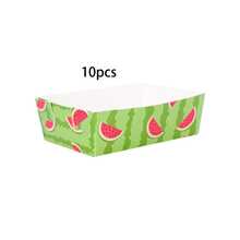 10/20/40pcs Green & Red Watermelon Pattern Paper Food Trays - 5.3" X 3.5" X 1.7" Summer Fruit Theme Snack Boats, For Fries, Nachos, Hot Dogs, Summer Pool Party, BBQ, Baby Shower, Holiday, Event, Birthday Supplies For Men & Women - Multicolor - View 8