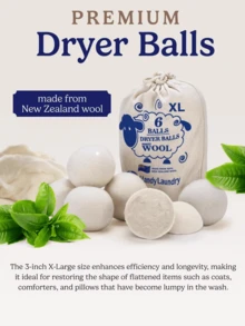 3/6pcs 5cm Natural Wool Dryer Balls, Reduce Static, Soften Fabrics, Provide Clothing Care, Pure White Pattern, Household Essential - White - View 1