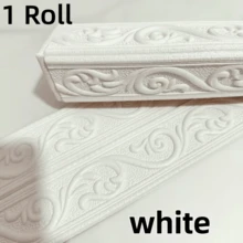 1pc 2.36in X 90.55in 3D Baseboard Wall Sticker, Self-Adhesive Skirting Line Decor Wall Border Trim Sticker, With Easy-Peel Adhesive Base, Decorative Wall Paper Frame, Suitable For Home Baseboards - A - View 20