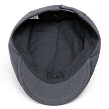 Men's Linen Retro Italian Style Beret Hat/Cap - Grey - View 4