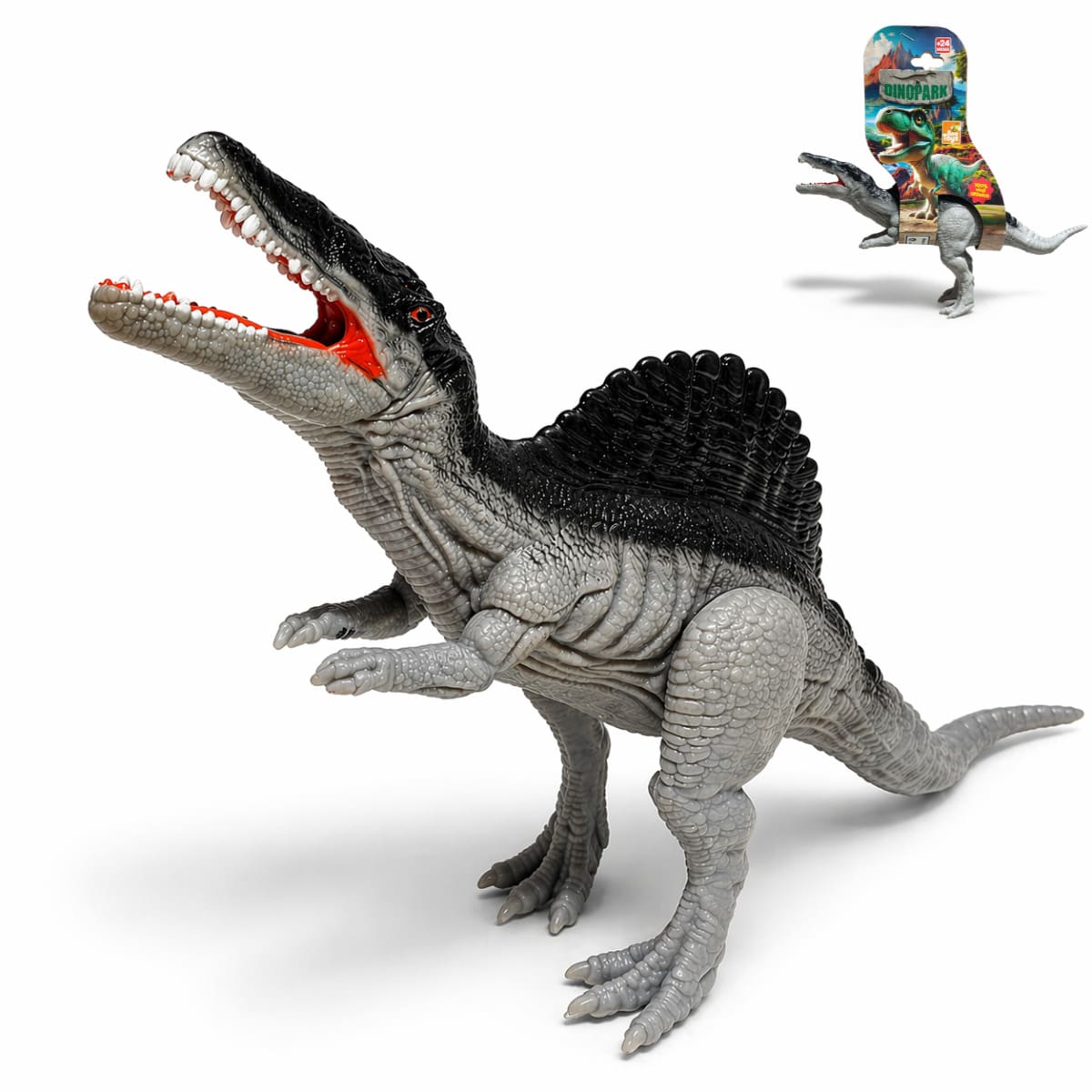 Spinosaurus Dinosaur Toy, 100% Vinyl, 27cm, Realistic For Children - 灰色 - 查看 1