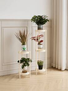 DIY Multi-Tier Plant Stand, Multifunctional Vertical Flower Rack Combining Storage And Decoration, Freely Assemblable And Detachable Tier Design, Practical Home Gardening Accessory, Space-Saving Indoor/Outdoor Plant Display Rack, Smooth Rounded Edges, Multi-Tier Design, Compact And Flexible - Multicolor - View 2