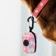 1pc Abstract Design Cute Pet Waste Bag Dispenser, Without Waste Bags, Compatible With Any Dog Leash - Multicolor - View 2