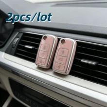 适用于大众途观、高尔夫、速腾、Polo、Caddy MK6 三键汽车钥匙套 2 件装 - 彩色 - 查看 10