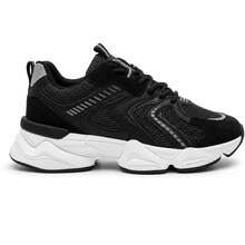 Ramarim Women's Chunky Platform Sneakers, Fashion Casual Street Style, Geometric Detail, Comfortable - màu đen - Xem 2