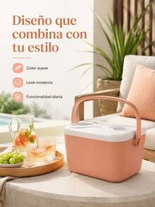 Nevera portátil duradera, a prueba de fugas, práctica y fabricada con materiales de alta resistencia. Ideal para el hogar. Perfecta para acampar en verano, picnics, la playa, viajes y actividades al aire libre. Garantiza la  alimentaria, es ideal para picnics y fiestas al aire libre. - Rosa - Ver 8