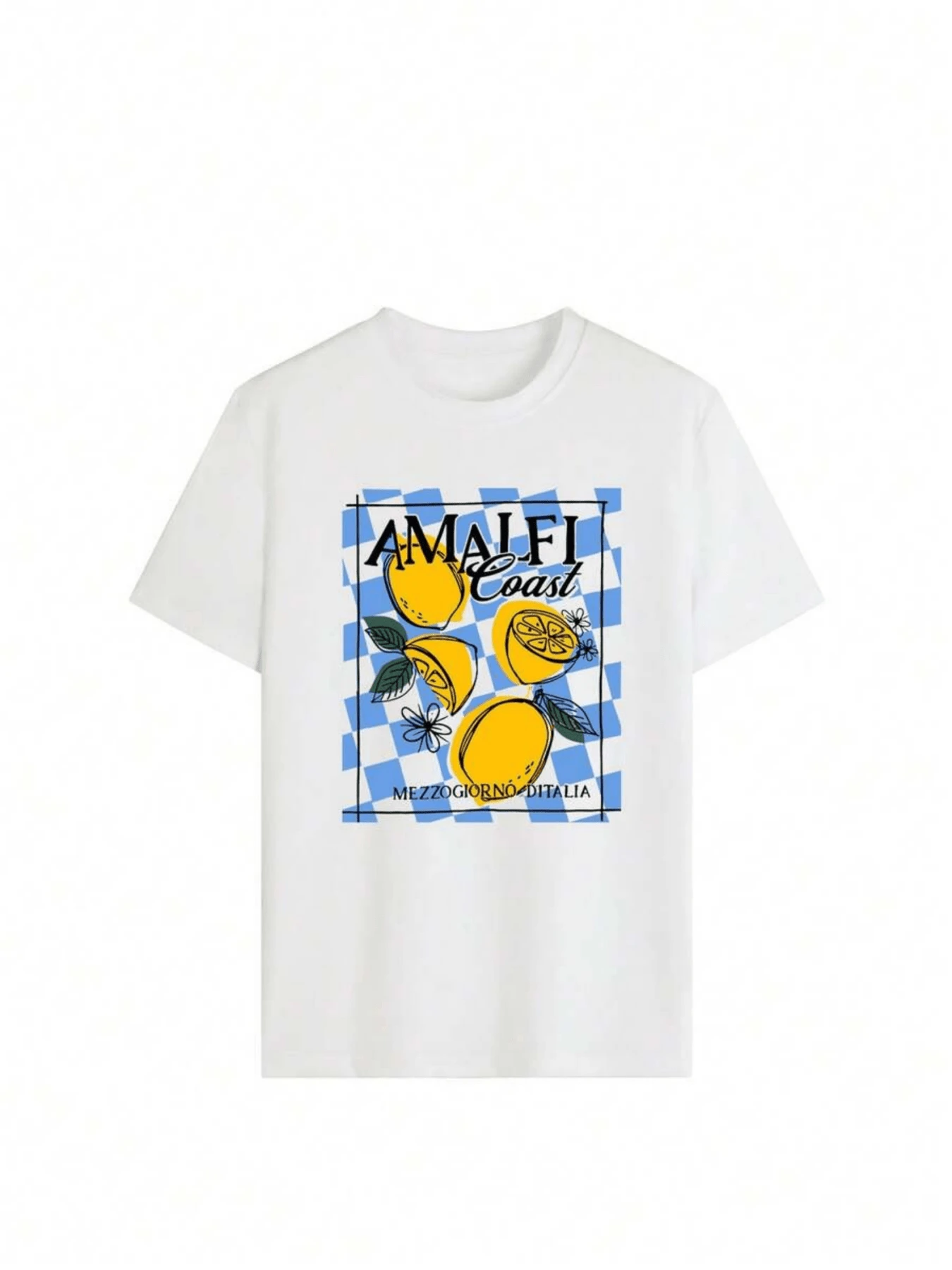 Fresh Yellow Lemons With Green Leaves Evoke The Mediterranean Sea Breeze And The Warmth Of Italy. Comfortable And Modern White Casual Women's T-Shirt - 白色 - 查看 1