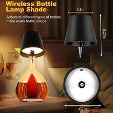 Wireless LED Bottle Light, Touch Control Design - USB Rechargeable, 2000mAh Battery, Tri-Color Ambient Light, Wireless Lampshade, Bottle Stopper Night Light Set, Suitable For Bedrooms, Bars, Parties, Wedding Decorations, Gardens, Creative Gifts. - White - View 3