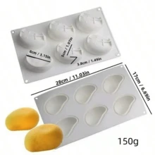 1 pieza Molde de silicona con forma de mango para postre mousse, DIY 6 filas o 10 filas, molde para helado de mango, chocolate, accesorios de cocina para el hogar, cajas para pasteles, bandeja de aperitivos. - Multicolor - Ver 5