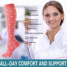 6 Pairs Heart Athletic Nurse Compression Socks Women Men Knee High Compression Socks Women Compression Socks Suitable For Running, Cycling, Hiking - Multicolor - View 4