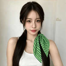 3入組女款甜美卡通西瓜圖案布料髮圈附長緞帶,簡約卡通西瓜馬尾髮圈,適合搭配洋裝、海邊度假、節慶、日常穿搭,優雅彈性髮飾髮圈 - 彩色 - 查看 5