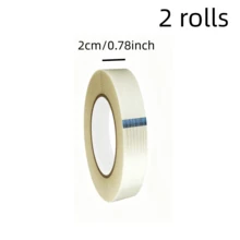 2pcs High Toughness Double-Sided Striped Fiber Tape, Strong & Tear-Resistant Transparent No-Trace Tape For Sealing, Packing, Heavy Duty Fixing, Appliance Repair, Crack Prevention, Multi-Purpose Industrial Tape - A-White - View 15