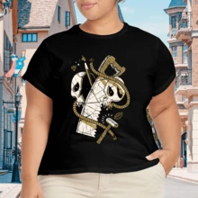 Camiseta Moderna Casual para Mujer Plus Size - Negro - Ver 4