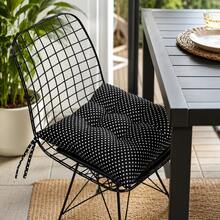 MADE IN TURKEY – Padded Chair Cushion 40x40 Cm – Soft And Durable Seat Pad With Ties – 100% Polyester – Dining, Office And Outdoor Use - Black - View 5