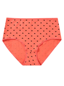 Paket 5 buah Celana Dalam Wanita Katun Motif Hati Pinggang Tinggi Ukuran Besar - MultiWarna - View 2