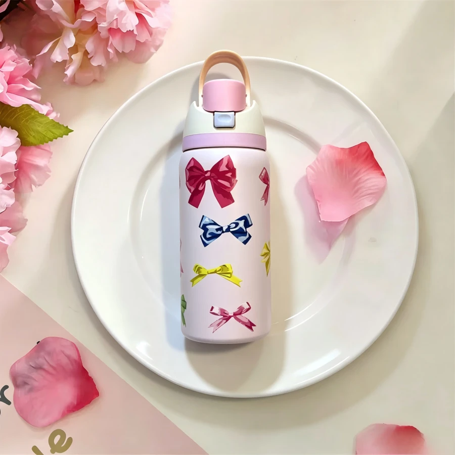 32 Oz Water Bottle Cup Boneyard Vacuum Water Bottle Drinkware Tumbler Stainless Steel Thermal Mug Original Cold Hot Cup - 大蝴蝶淺紫色 - 查看 1