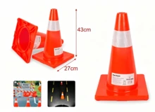 HOMYGO-Reflective Traffic Cone, 22.5x33cm / 27x43cm, Road Signage And Road, Orange Road Beacon For Construction, Parking And Events - Cono De Tráfico Reflectante - View 6