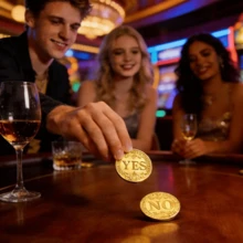 Yes 或 No 決定硬幣，附透明收納盒的金屬紀念幣，派對猜謎遊戲，幸運硬幣禮物，紀念幣，適合週年紀念、生日，給男朋友、丈夫和妻子的禮物 - A - 查看 5