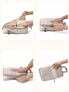 3pcs Compression Packing Cubes With Shoe Bag, Expandable Premium Storage Space - Essential For Suitcase, Travel Accessories, Travel Essentials - Multicolor - View 3