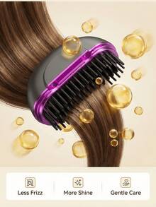LEVIATECH Wireless Mini Hair Straightener Comb, 3 Adjustable Temperature Levels, USB Rechargeable, Heat-Resistant Design Suitable For All Hair Types, Portable Hair Straightener With Dual Straightening And Hair Care Functions - Multicolor - View 4
