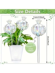 Self-Watering Cactus Shaped Watering Spike, Rainbow Color Plant Watering Globe, Automatic Watering System, PVC Material, Narrow Mouth Design Extends Watering Time, Suitable For Indoor And Outdoor Plants, Essential For Spring/Summer Potted Plants - Multiple Styles - View 4