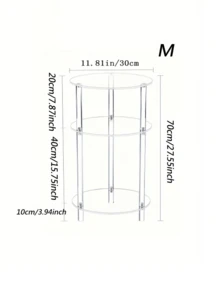 C-Shaped Transparent Acrylic Small Side Table, Acrylic Drink Table, Modern Minimalist Living Room Sofa Side Table, Small Apartment Mini Coffee Table, Martini Glass Display Table, Bedside Storage Table, Multi-Functional Transparent Storage Table - Multicolor - View 11