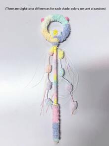 高品质天鹅绒马卡龙色猫逗猫棒,长棍流苏猫玩具带铃铛声,互动训练猫玩具,耐用自娱猫逗猫棒宠物用品 - 彩色 - 查看 10