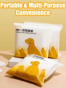 20 piezas Cubiertas desechables para zapatos de perro, protectores de patas para mascotas, anti-suciedad, evitan que la suciedad entre en interiores, zapatillas desechables antideslizantes para mascotas - Multicolor - Ver 7