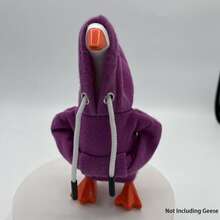 1pc 7" Desktop Goose Set, New Year Gift, Funny Porch Goose, Mini Desktop Goose Hoodie, Magnetic Goose Statue Keychain, Mini Porch Goose Clothing Rack, Home Decor, Valentine's Day Gift - Multicolor - View 15