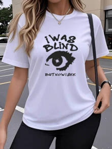 Symbolic Eye Representing Inner Awakening And Spiritual Clarity, Conveying A Message Of Self-Improvement And Personal Awareness. Modern Casual Women's T-Shirt For Everyday Wear. - 白色 - 查看 6
