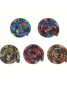 韓式蝴蝶結3D髮夾，時尚豹紋蝴蝶結髮夾，優雅蝴蝶結裝飾髮夾，大尺寸適用於女性和女孩。適合防滑馬尾和盤髮髮型。彈性橡皮筋髮帶 - 彩色 - 查看 7