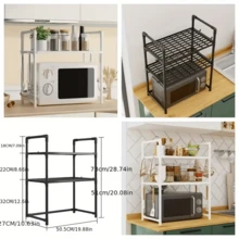 1 Kệ lò vi sóng phong cách tối giản, kệ kim loại chắc chắn đặt trên mặt bàn với ngăn trên và dưới, kệ lưu trữ nhà bếp, kệ lò vi sóng, kệ gia vị hai tầng, phù hợp cho lò vi sóng, máy pha cà phê và bộ đồ ăn - nhiều màu - Xem 10