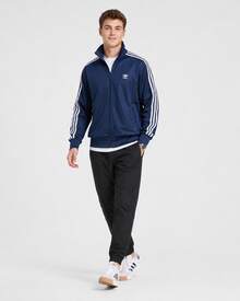 Adidas Áo khoác dài tay cổ đứng dáng rộng có khóa kéo hiệu Das Originals Logo dành cho nam - Màu xanh lam - Xem 9