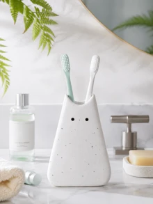 1 pieza Soporte para cepillo de dientes de gato rosa lindo, soporte para cepillo de dientes de estilo japonés adorable, estantería de almacenamiento para encimera de baño de estilo nórdico, organizador de cepillo de dientes estético, decoración de gabinete de baño minimalista, accesorio de baño moderno, regalo para mujeres y niñas - Multicolor - Ver 6