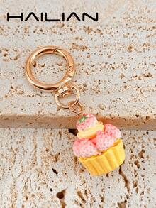 HAILIAN Simulation Strawberry Cupcake Bag Charm, Kawaii 3D Pendant, Sweet Aesthetic Keychain, Ins Style Accessory, Ideal Gift For Friends - Multicolor - View 4