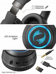 Kids Youth Wireless Headphones, Noise Isolating Earphones, Bass Stereo Headphones, Wireless Earbuds, Powerful Bass Headphones, Noise Canceling Wireless Headphones, Hands Free Calling Earphones, Computer Headphones For Children Teens - View 2