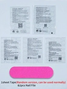 24片亮面亚克力美甲贴片，法式白色，3D蝴蝶结装饰，闪亮水钻，适合女性和女孩的美甲产品 - 彩色 - 查看 5
