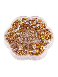 每盒5000顆，2mm、3mm、4mm、5mm、6mm共5種尺寸。花形盒裝平底水晶水鑽，多色水晶寶石，珠寶珠飾，玻璃藝術貼紙。適用於衣服、包包、鞋子、杯子、手機殼、手工藝品和DIY裝飾 - 5000件 - 查看 72