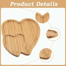 Wooden Serving Tray Heart Shaped Cheese Board Salad Plate Dinner Plate Cake Plate Decorative Serving Platter Plate For Snack Candy Food Fruit Decor (Size:10.63x10.63x0.63inch) - View 4