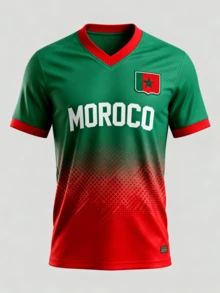 Moroco Sport Inspired Football Jersey Casual Sports Short Sleeve Jersey - Multicolor - View 1
