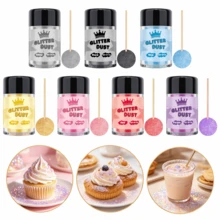 Edible Gold Glitter Dust, Decorative Metallic Shimmer Powder For Baking, 5g Fine Sparkle Pigment For Cake Decorating, Cupcakes, Fondant, Chocolate, Dessert Ornament, Drinks Styling, DIY Pastry Supplies, Perfect For Birthday, Wedding And Holiday Party Treats - Multicolor - View 7
