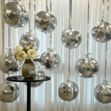 10pcs/Set 10-Inch Silver 4D Round Foil Balloons, Suitable For Birthday Parties And Celebrations, Birthday Party Decorations, Party Decorations, Graduation Parties, Wedding Decorations, Hanging Balloons, Scene Decor, Theme Balloons - Silver - View 10