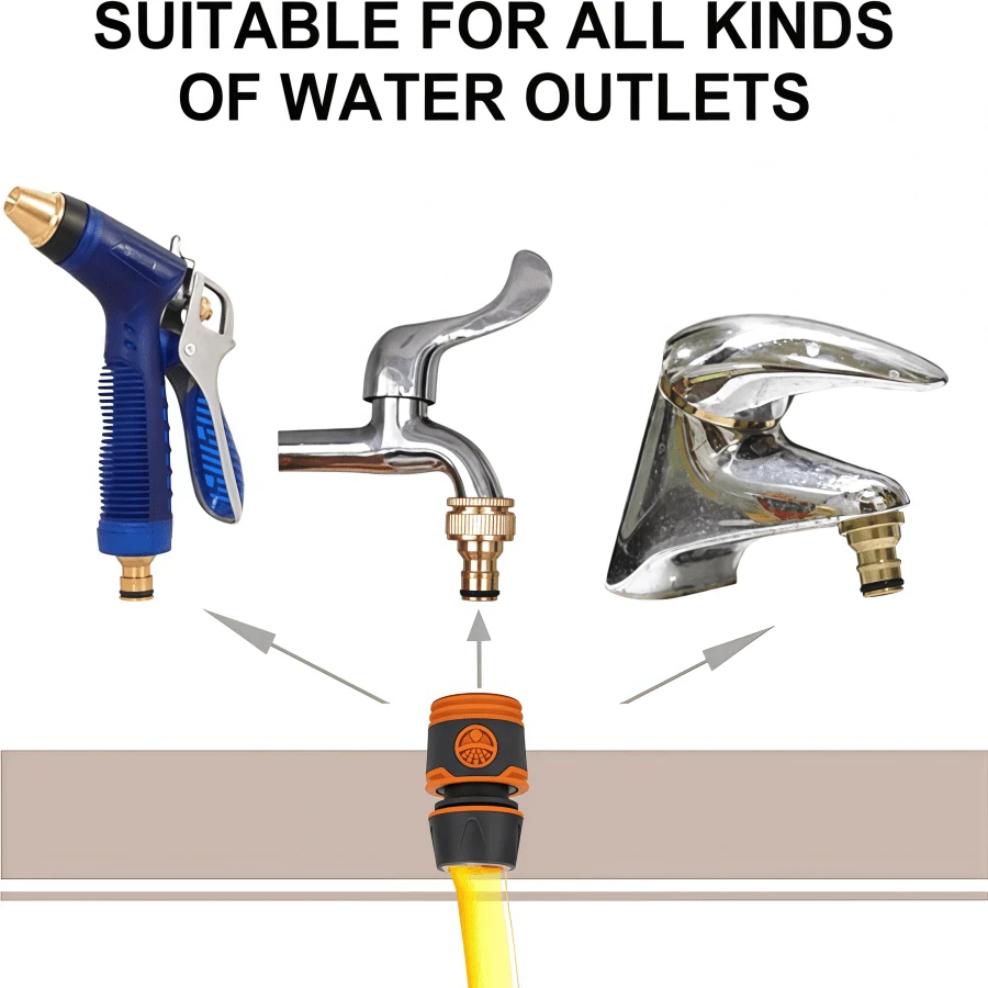 Quick Hose Extension Connector, Garden Hose Repair Kit – For Connecting 13mm (1/2 Inch) Hoses, Fast And Convenient Connection - A - View 1