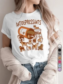 Open Jar Spilling Adorable Puppies Symbolizing Joy, Hope, And Unconditional Love, Reminding Us That Pets Can Heal The Soul And Bring Smiles. Women's Casual, Comfortable, And Fun T-Shirt - 白色 - 查看 8