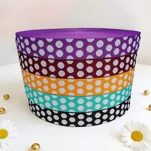 1pc 118.11ft Long, 3.8cm Wide, 1.4mm Thick Polyester Jacquard Ribbon With Polka Dot Jacquard Pattern. Thickened Style, , Suitable For Clothing, Shoes, Bags, Toys And Tents, Etc. - Type a - View 12